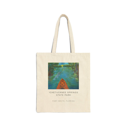 Ichetucknee Springs Cotton Canvas Tote Bag, Eco-Friendly Bag, Reusable Shopping Tote