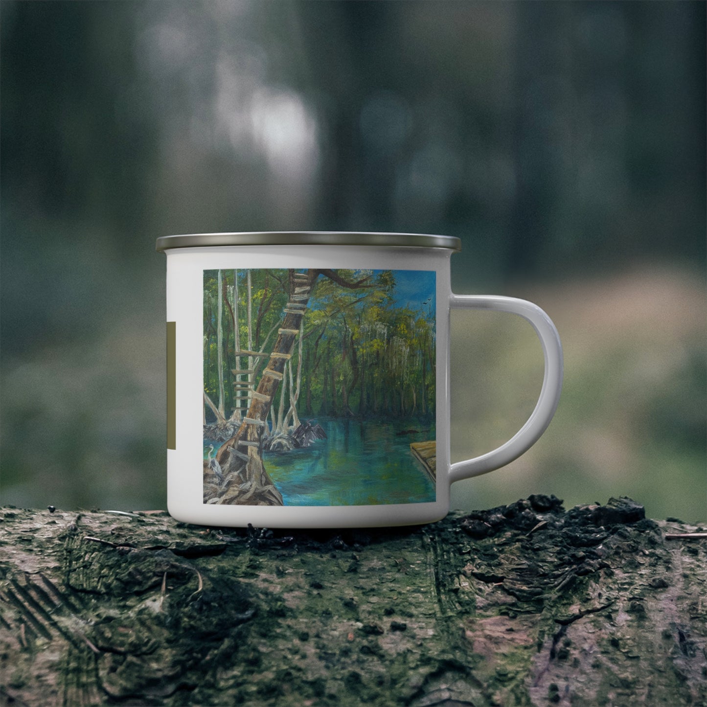 Wild Moss Studio | Wacissa River Big Blue Spring Enamel Camping Mug