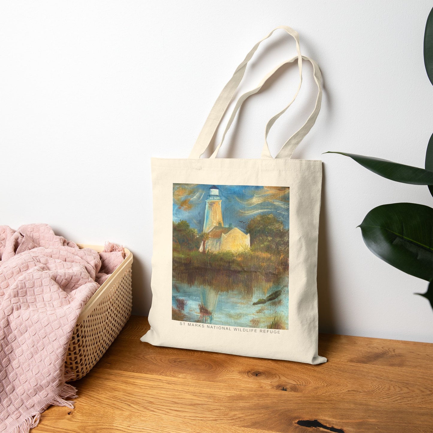 St Marks National Wildlife Refuge Cotton Canvas Tote Bag, Eco-Friendly Bag, Reusable Shopping Tote