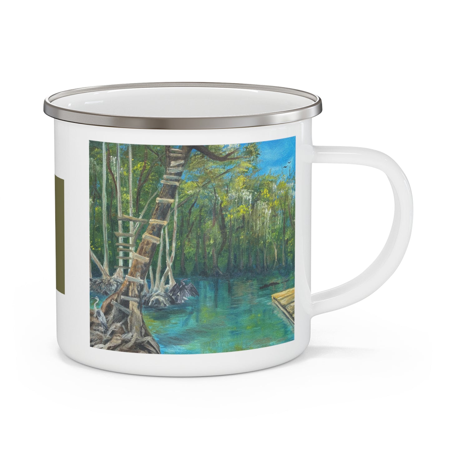 Wild Moss Studio | Wacissa River Big Blue Spring Enamel Camping Mug