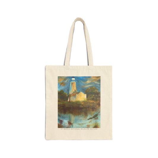 St Marks National Wildlife Refuge Cotton Canvas Tote Bag, Eco-Friendly Bag, Reusable Shopping Tote