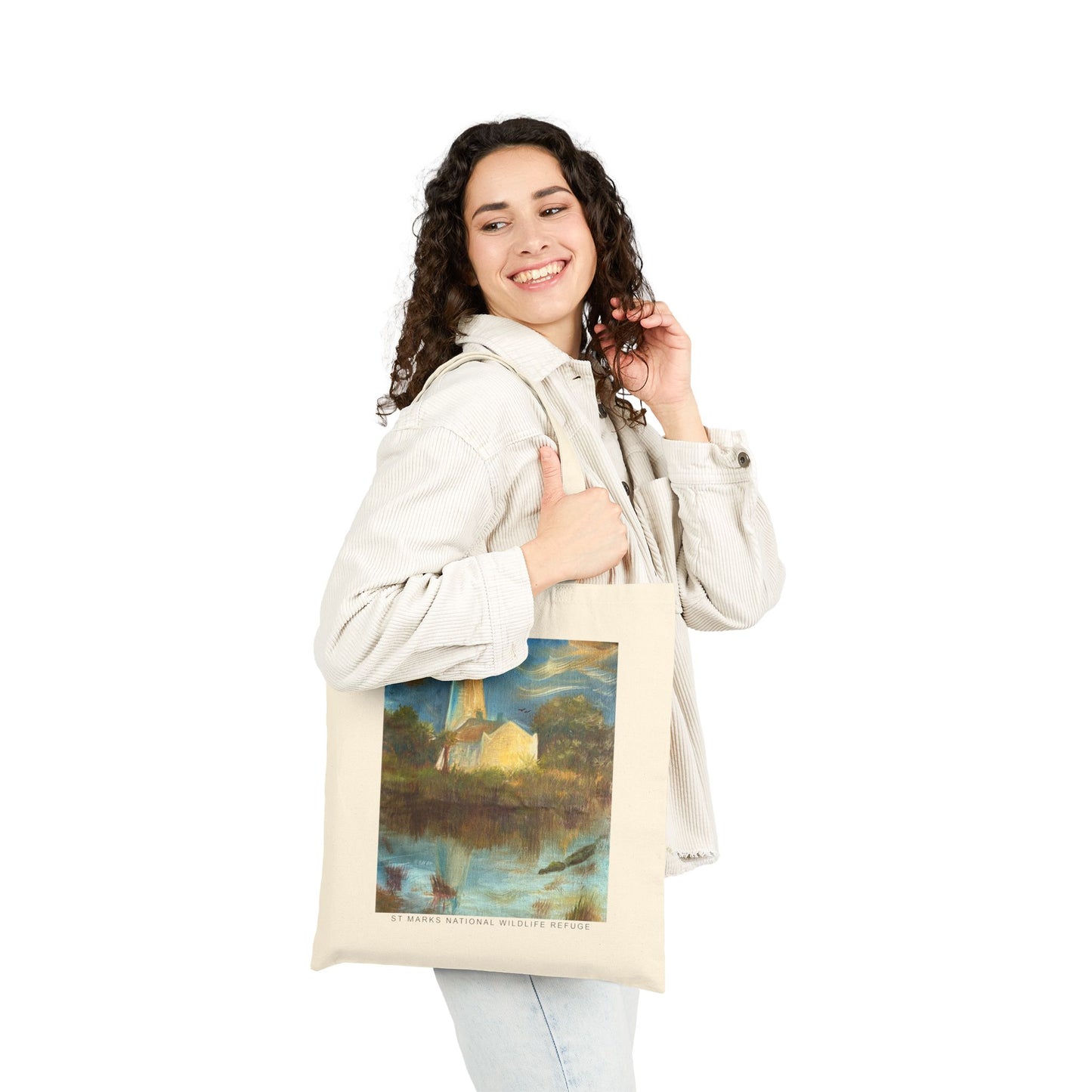 St Marks National Wildlife Refuge Cotton Canvas Tote Bag, Eco-Friendly Bag, Reusable Shopping Tote