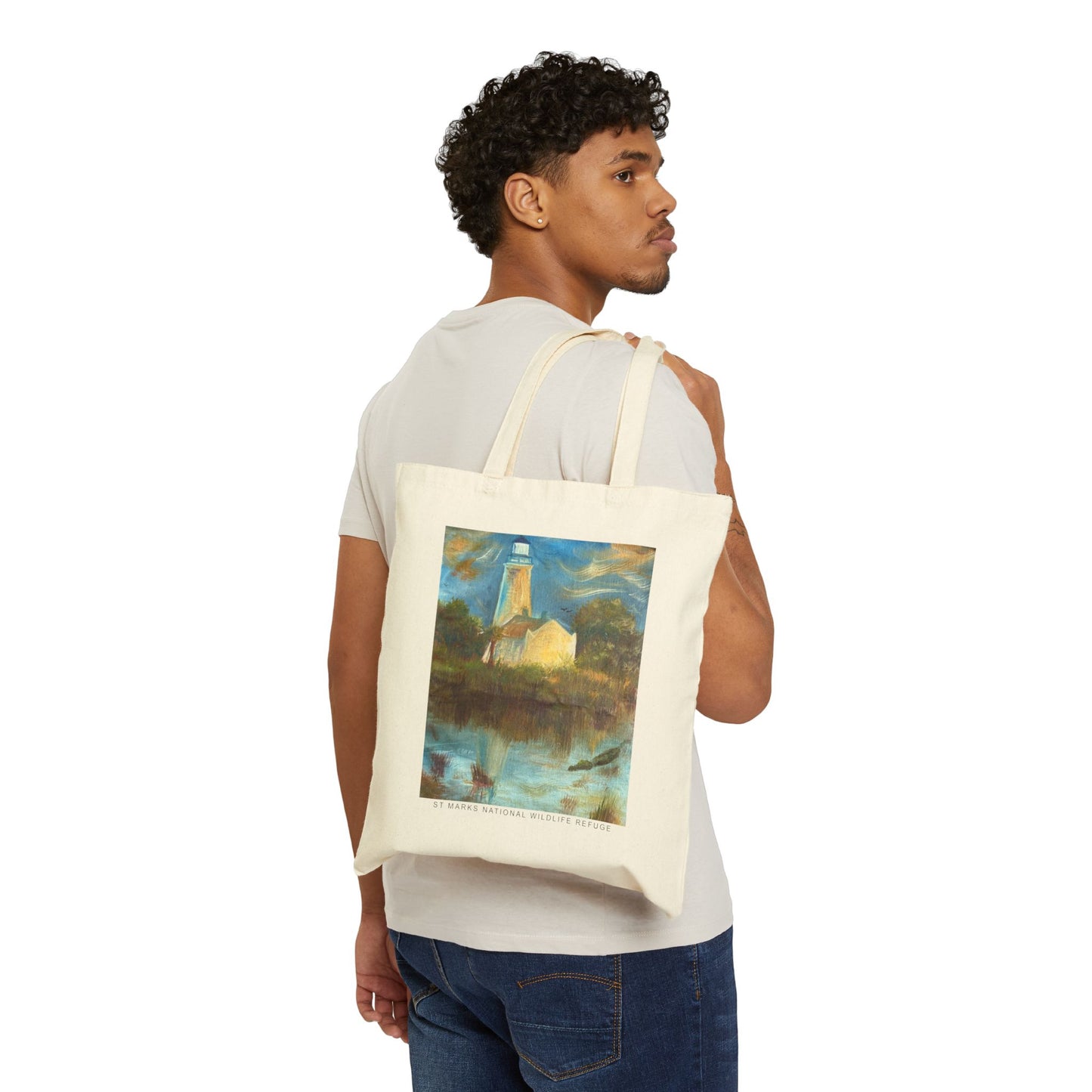 St Marks National Wildlife Refuge Cotton Canvas Tote Bag, Eco-Friendly Bag, Reusable Shopping Tote