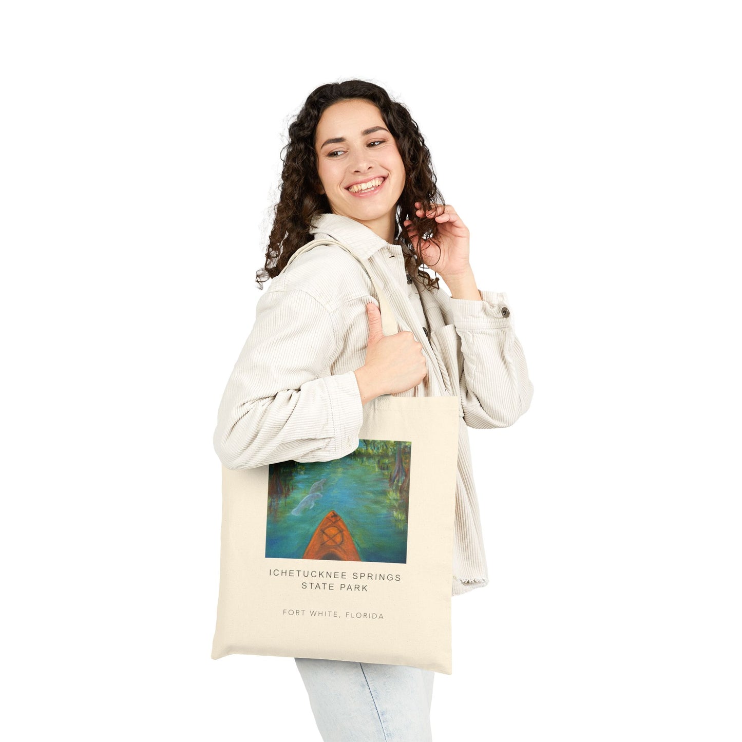 Ichetucknee Springs Cotton Canvas Tote Bag, Eco-Friendly Bag, Reusable Shopping Tote